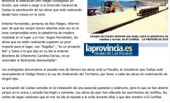 Los ecologistas acusan a Costas de destruir la playa de El Confital. ( Laprovincia.es)