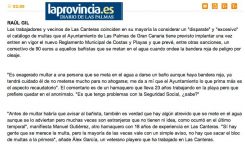 Los vecinos ven ´un disparate´ multar por nadar con bandera roja ( www.laprovincia.es).
