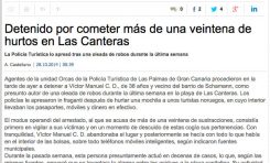 Detenido por cometer más de una veintena de hurtos en Las Canteras ( laprovincia.es).