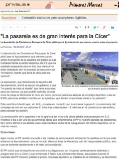 "La pasarela es de gran interés para la Cícer" ( laprovincia.es).