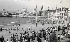 La playa en fiesta, años 30-40 del siglo pasado-colecc Juan Melián