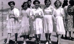 Tita, Rita, Mª Rosa, Josefina y Mari de paseo por Avenida de Las Canteras- año 1954.