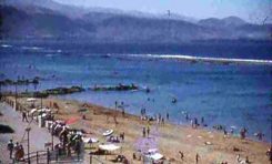 Vista de la playa de Las Canteras desde el antiguo colegio Viera y Clavijo 1953