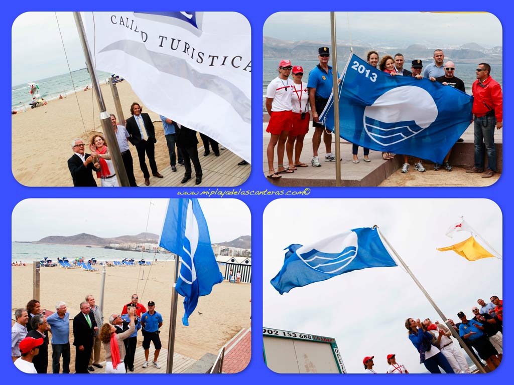 La playa de Las Canteras renueva para el 2016 la Bandera Azul