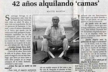 Santiago Ortega, 42 años alquilando hamacas