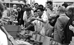 Años sesenta: vendiendo el pescado de barquillo
