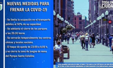 El Ayuntamiento de Las Palmas de Gran Canaria pone en marcha desde este lunes 11 de enero las nuevas medidas de contención de la COVID-19