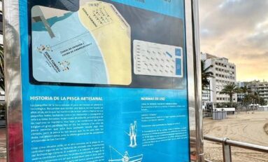 Ciudad de Mar instala nueva cartelería informativa sobre la tradición de la pesca artesanal en Las Canteras