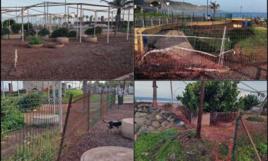 Los usuarios del pipican del parque del Rincón (Lloret) denuncian su lamentable estado a pesar de las recientes obras